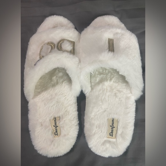 Womens Bride Dearfoams I DO slide slipper XL 11/12 - Picture 4 of 4